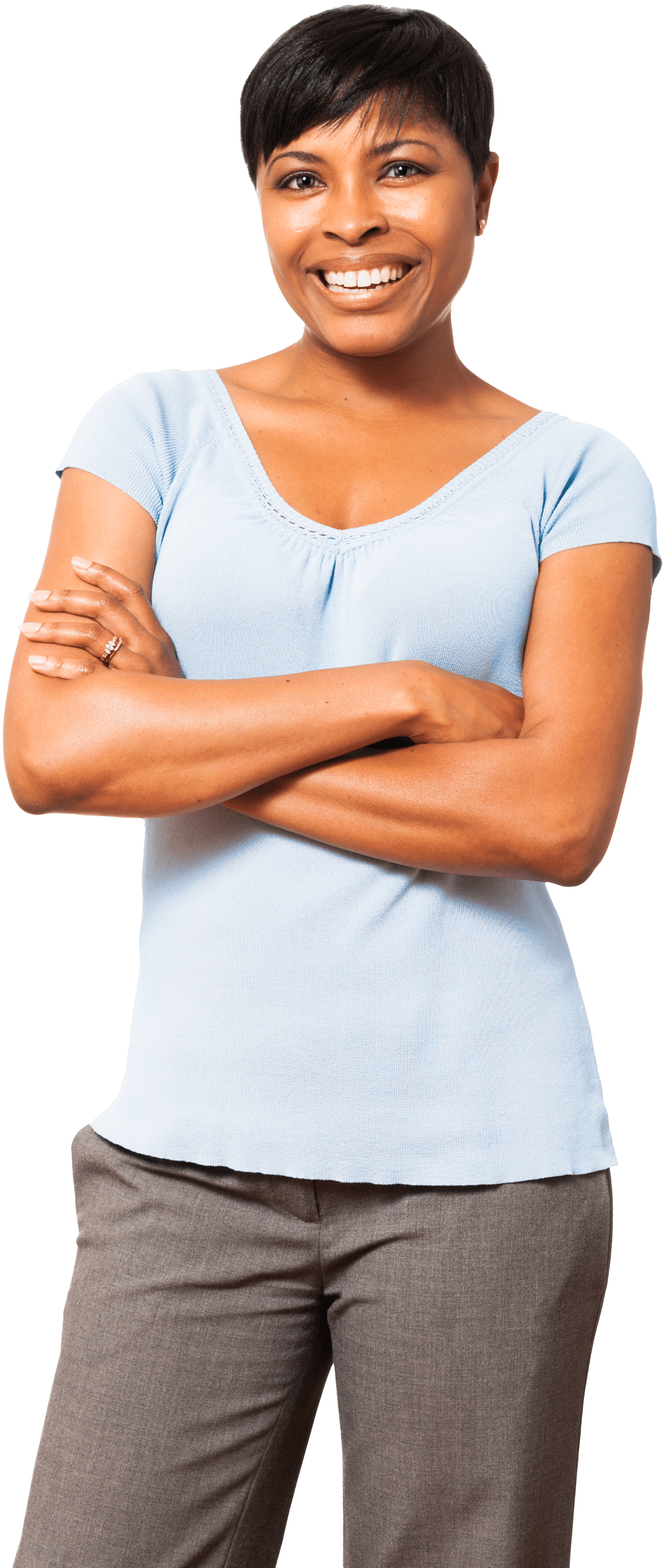 young professional woman with arms crossed