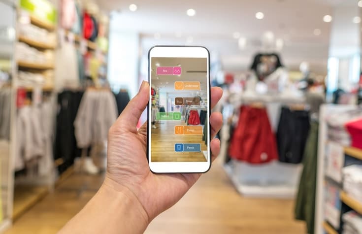 using augmented reality in a clothing store
