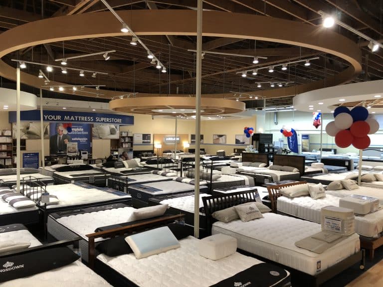 sit n sleep store interior with various mattresses on display