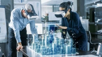 augmented reality integration at the workplace concept