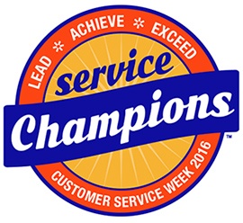 lead - achieve - exceed, service champions at customer service week 2016
