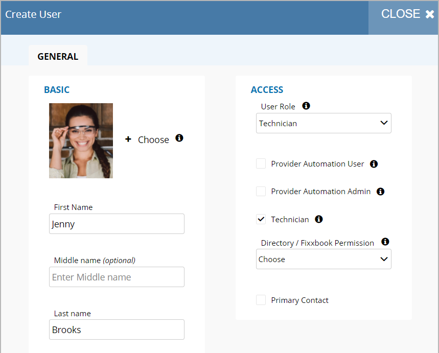 user role permission creation panel within servicechannel platform