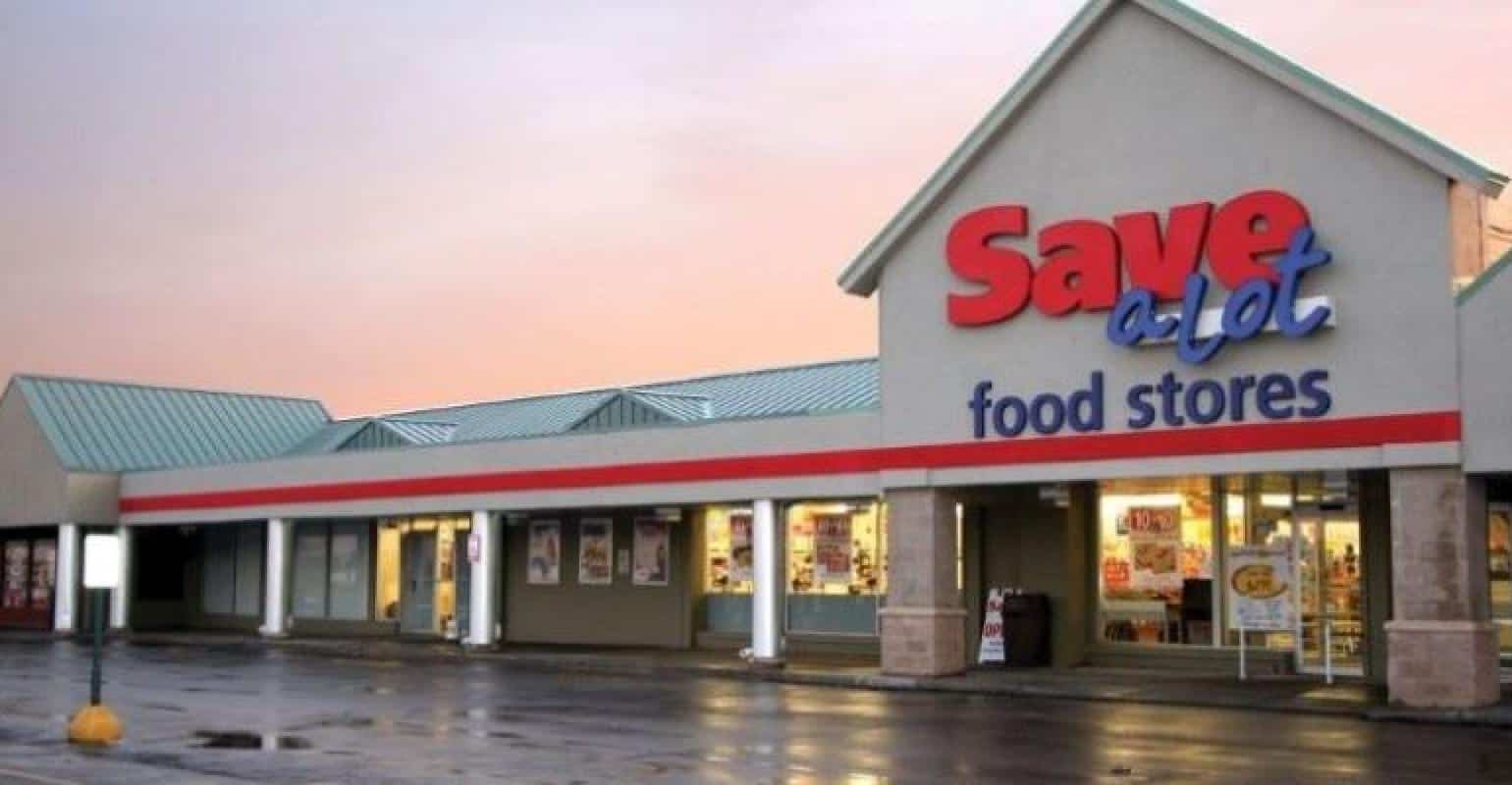 Save a lot food store exterior from parking lot