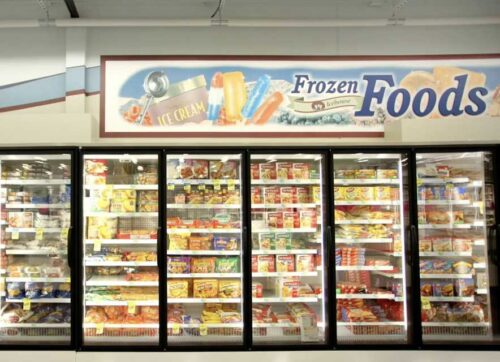 Frozen Foods section inside grocery store
