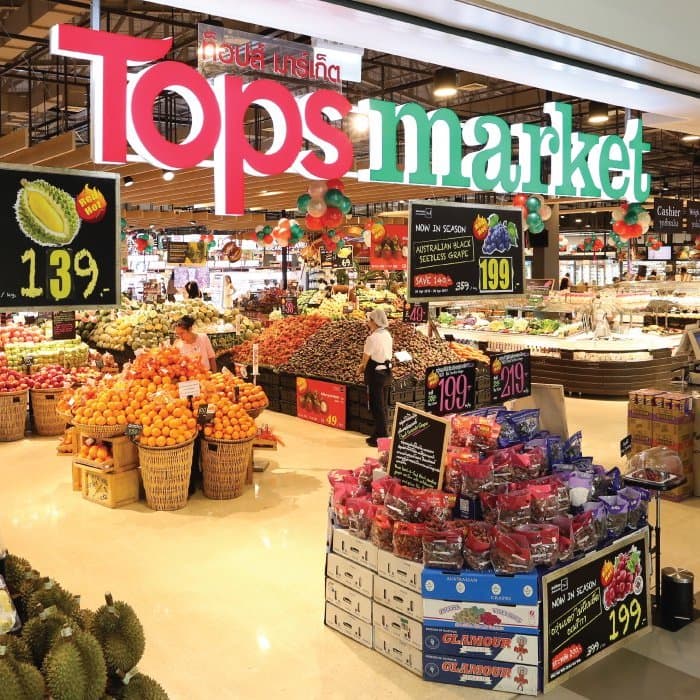 Topsmarket produce section within interior store
