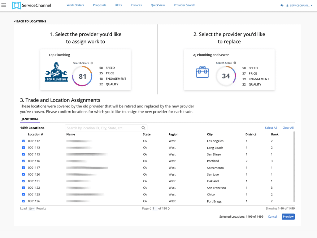 Faster provider assignment and replacement